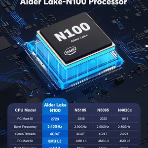 كمبيوتر ألعاب صغير NIPOGI-AK2Plus ، انتل ، الجيل 12 ، N100 ، DDR4 ، 16 جيجابايت ، 512 جيجابايت ، ويندوز 11 ، 4K ، 60 هرتز ، HDMI ، VGA ، كمبيوتر مكتبي أعلى 12 مبيعات للكمبيوتر المستعمل - رقم 7