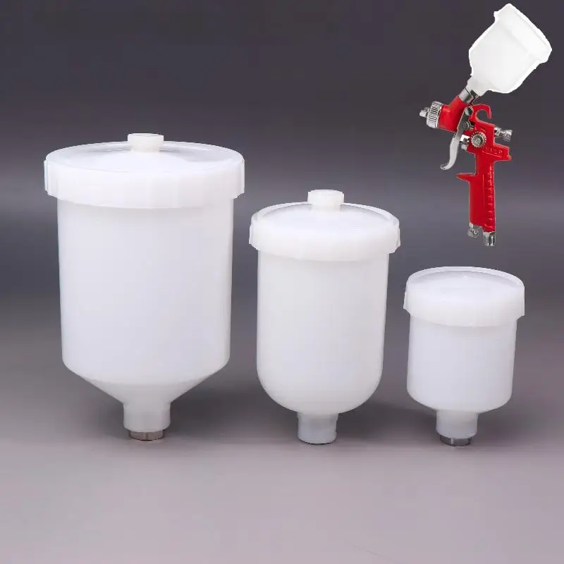 125/250/600ml Plastic Spray Paint Cup Sprayer Cup Air Gravity Feed Paint Spray Pot Thread Connector For Spray Gun Parts