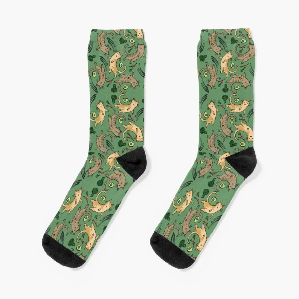 

Veggie Cats Socks Children's funny sock christmas stocking sheer Socks Men Women's