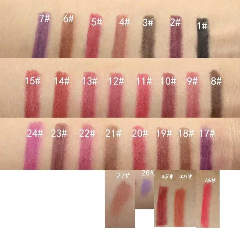 1 Stuk Hout Lip Liner Waterdichte Dame Charmante Zachte Lip Lijn Potlood Make Up Vrouwen Langdurige Cosmetische Tool Professionele 28 Kleur