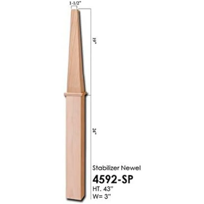 Stabilizzatore Newel in legno Red Oak 4592-SP per rimodellamento delle scale