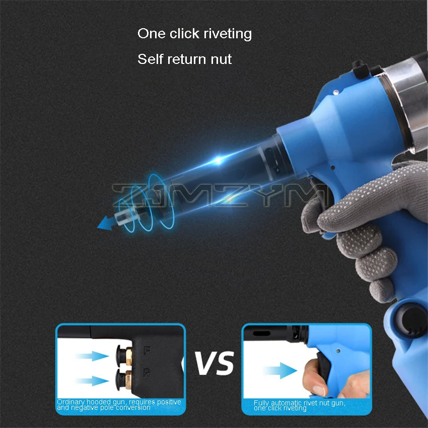 Metric M3-M12 Pneumatic Nut Riveter Pistol Riveter Gun Rivet Nut Gun Pneumatic Automatic Riveter Tool Setting Rivnut Riveting