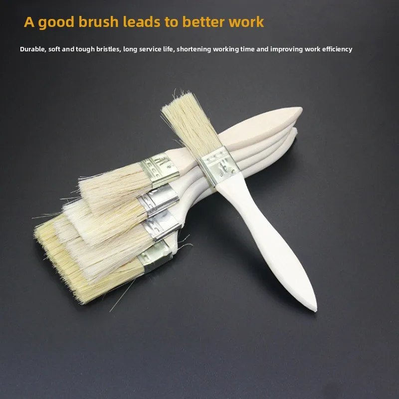 Thickened  Pastry Brush Set,1-6 Inch Natural Bristle  Pastry Brush Brushes with Wooden Handle, for Wall Painting, DIY, Furniture