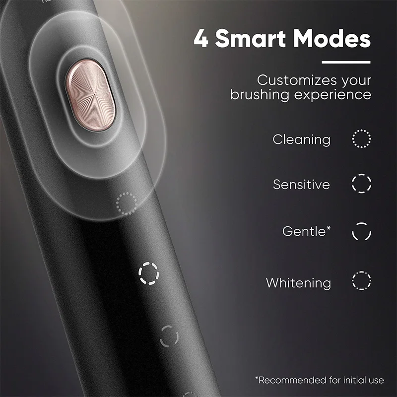 SOOCAS X3U فرشاة الأسنان بالموجات فوق الصوتية USB قابلة للشحن مقاوم للماء مع ثلاثة رؤساء للكبار