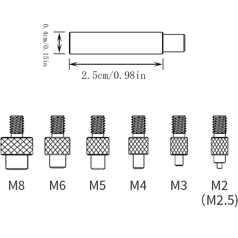 Heat-Set Insert Tips for M2, M3, M4, M5, M6, M8 Brass Threaded Insert Embedment Nuts for Plastic 3D Printer Soldering Iron