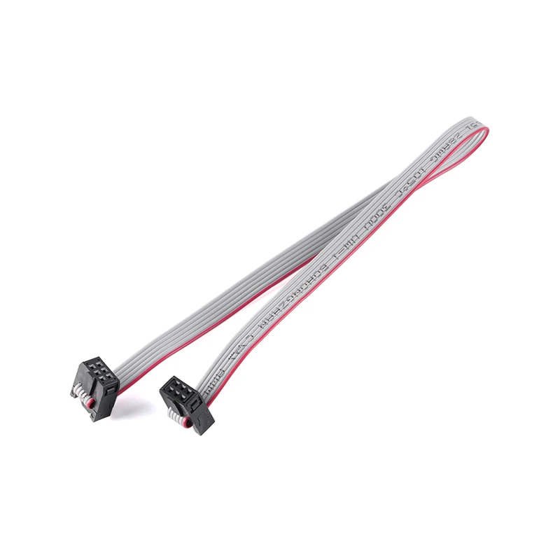 2.54MM Pitch 30CM JTAG ISP AVR Download Cable Wire 300mm FC-6/10/14/16/20/40P Pin 6P 10P Connector Gray Flat Ribbon Data Cable