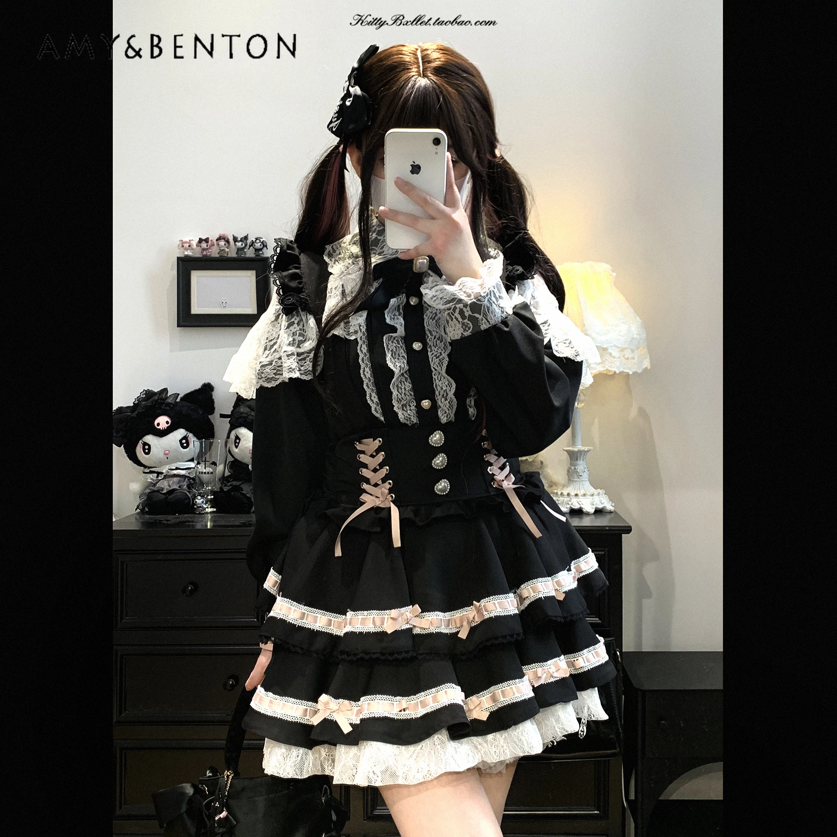 Mine Series Mass-produced Lace Cape Long-sleeved Shirt Japanese Sweet Cute Bow Slim Shirt Women Lolita All Match Top Women's