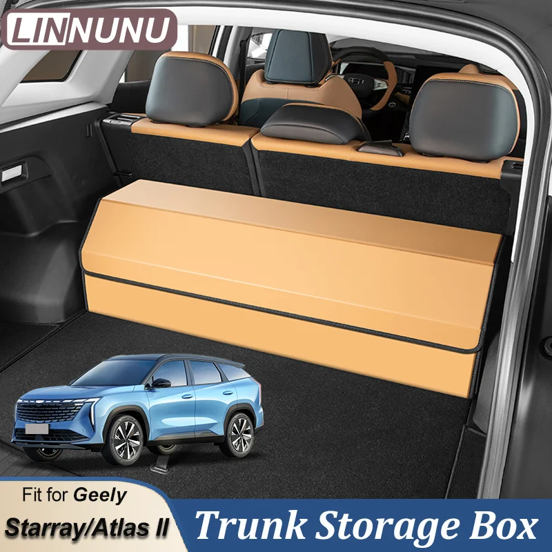 LINNUNU For Geely Atlas II Starray Boyue L Rear Trunk Storage Box Auto Organizer Car Partition Separate Storage Case Accessories