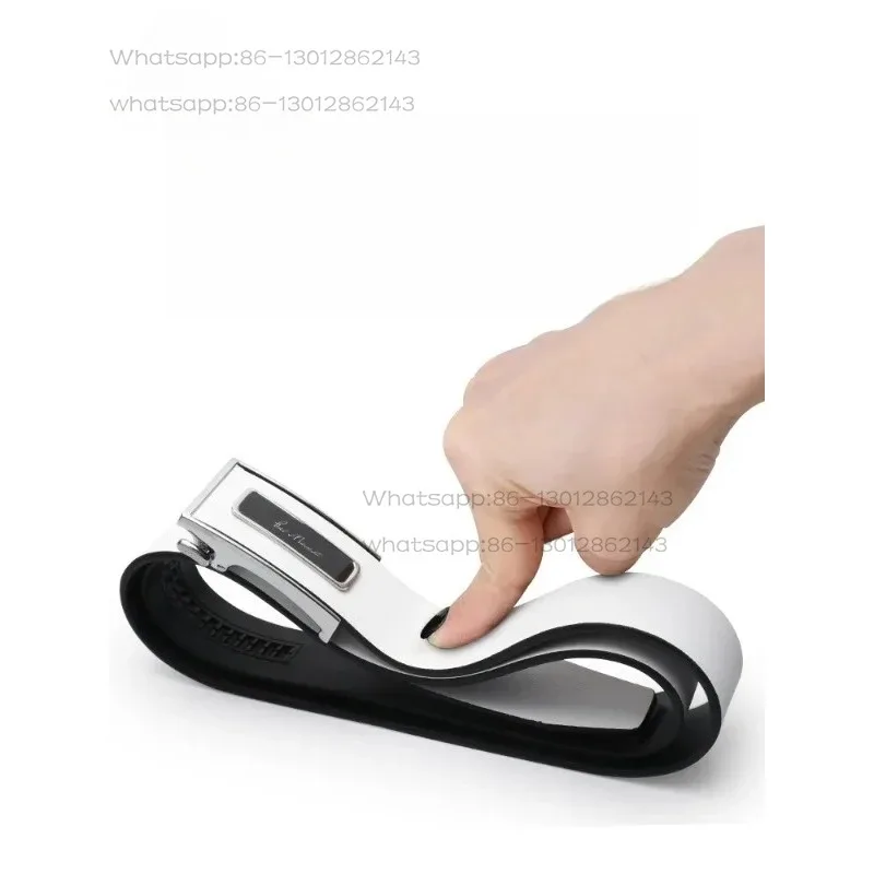 Men's belt new leather  white belt automatic buckle fashionable business trend young people's pants belt