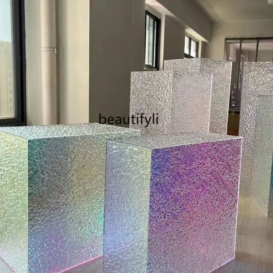 Acrylic colorful living room flower stand corridor entrance platform hotel homestay floor ornament display stand