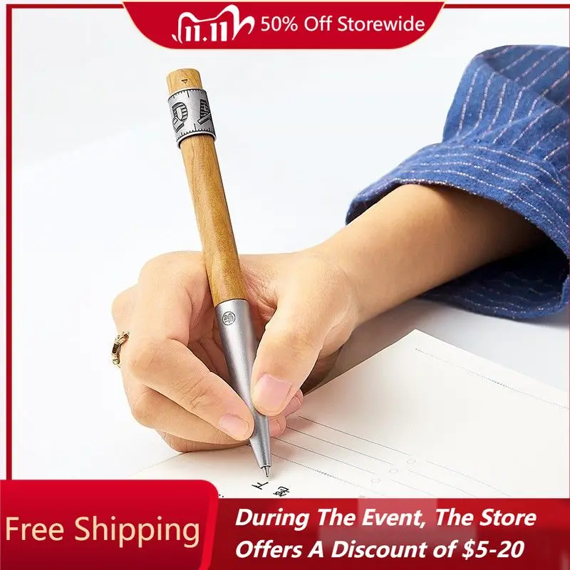 

BIXIA оливковая элегантная деревянная шариковая ручка, черная, 0,7 мм, сменный блок для офиса, бизнеса, элитная офисная креативная нейтральная ручка для подписи, подарок