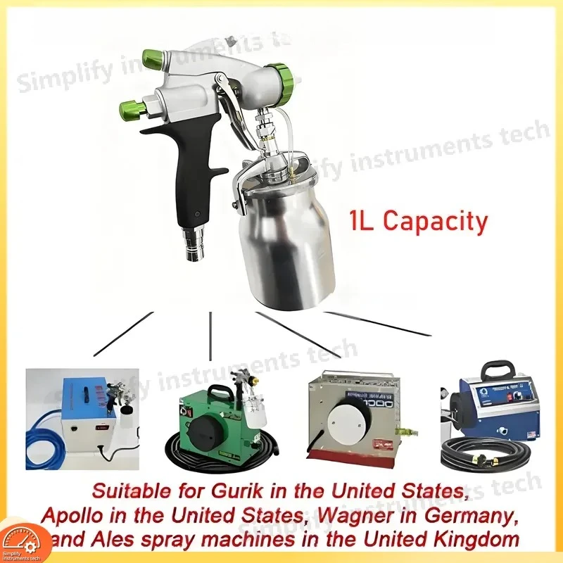 Turbine Sprayer Gun Compatible with Graco Wagner Apollo Spray Systems 1L Tank 0.8mm 1.0mm 1.3mm Adjustable Nozzle for