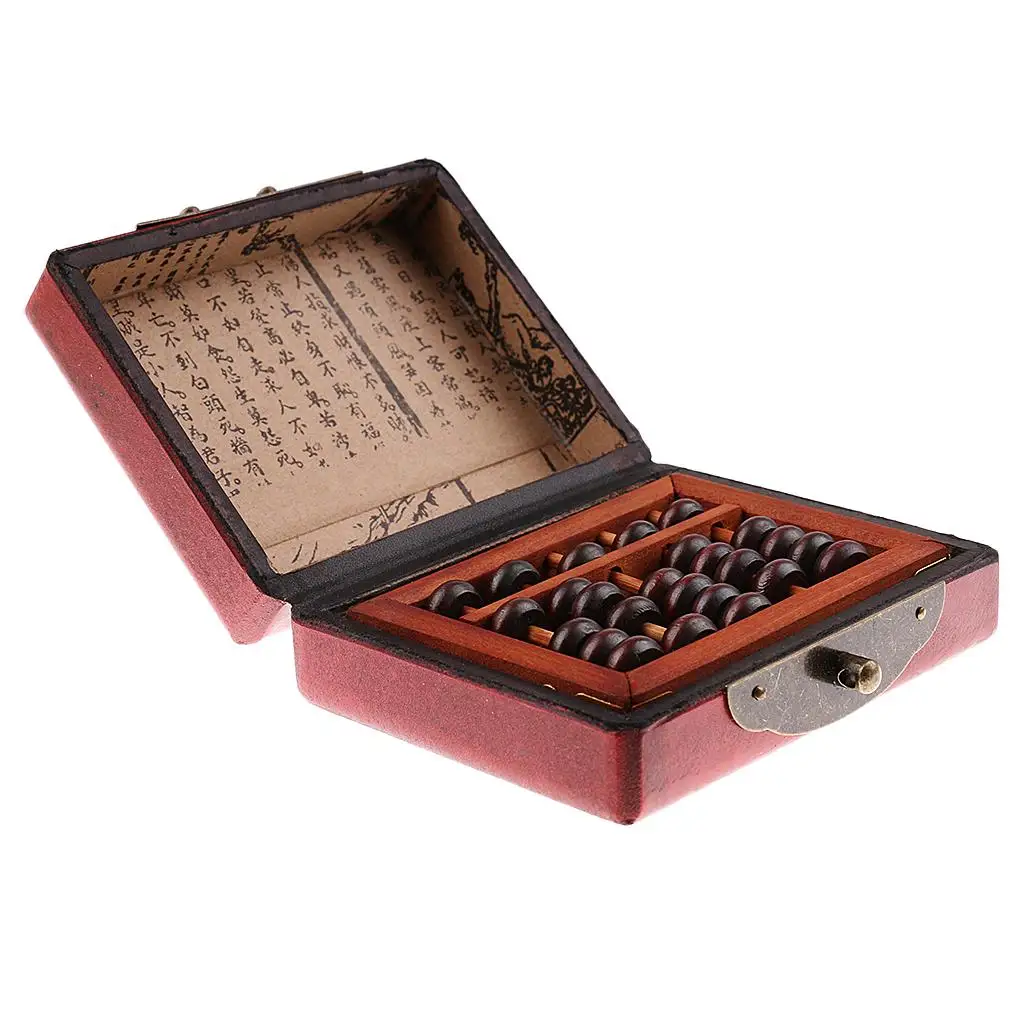 Portable small vintage Chinese Bead Arithmetic Calculating Tool Collectable Craft