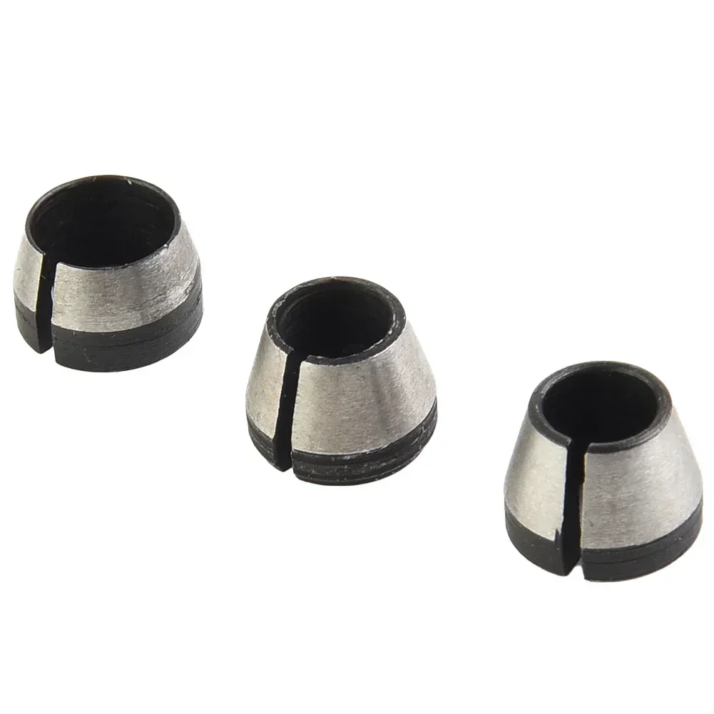 3pcs 6mm 6.35mm 8mm Collet Chuck Adapter With Nut Engraving Trimming Machine Electric Router For Power Tools Accessories