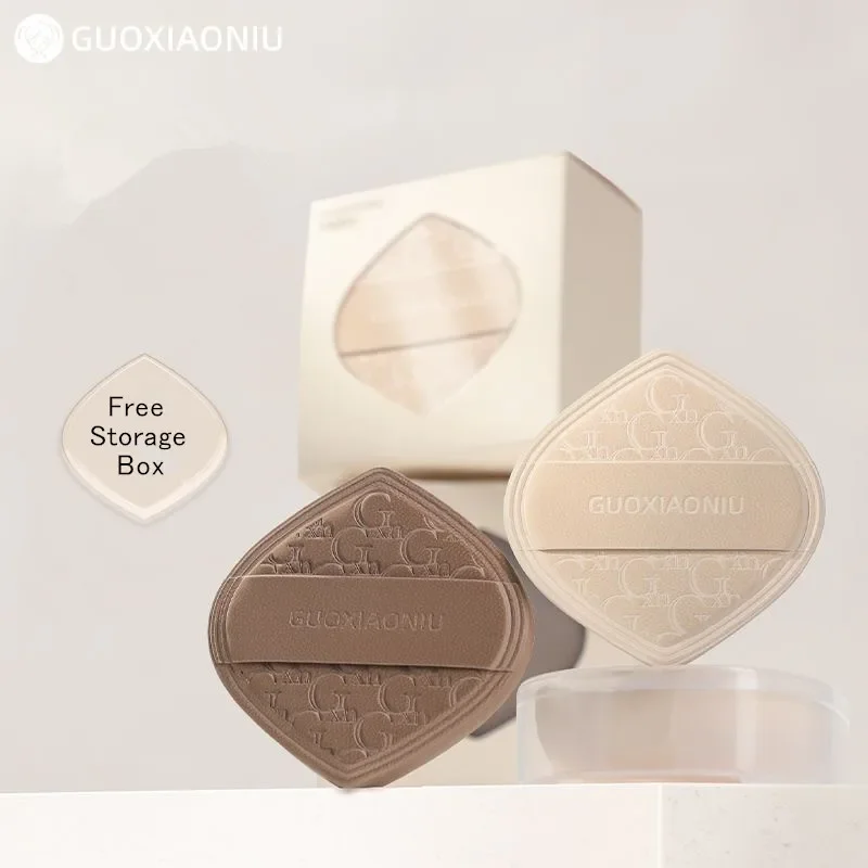 GUOXIAONIU Air Cushion Beauty Puff Soft Marshmallow Dry Wet Dual Use Blending Sponge Foundation Applicator Tool With Storage Box