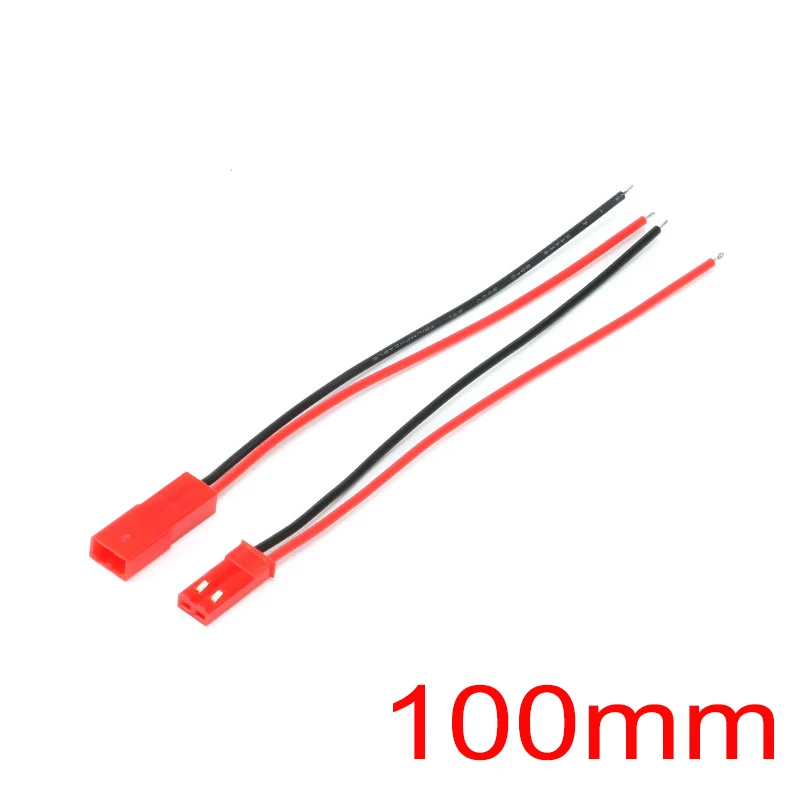 5pair~100pairs 100mm 200mm 2 Pin JST Connector Plug Male+Female Connector Cable Wire for RC Toys Battery LED Lamp