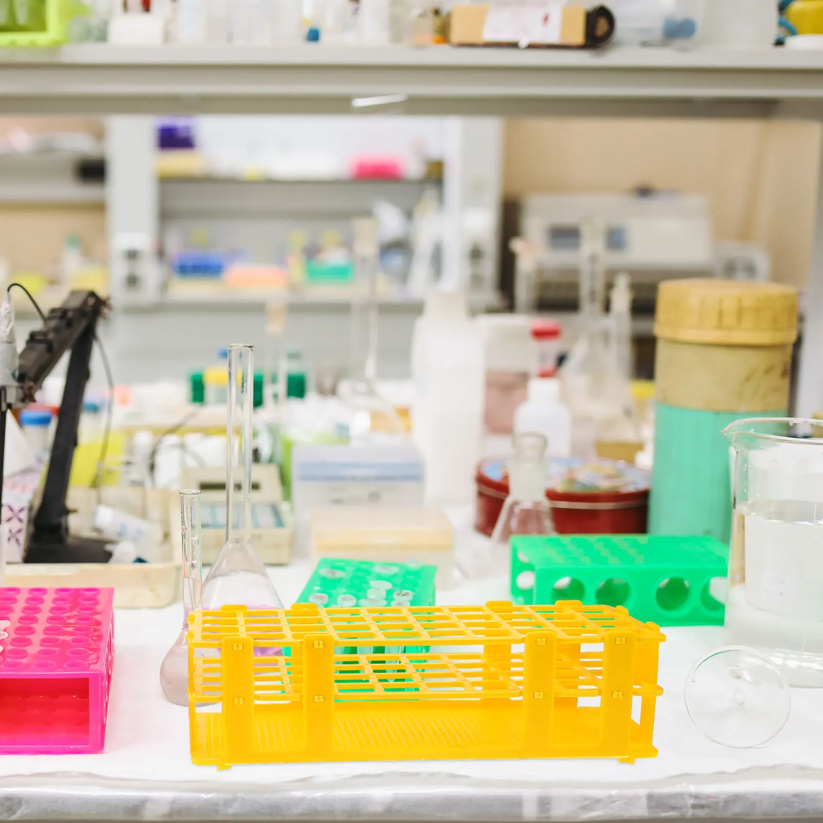 

4 Pcs Test Tube Stand Vial Rack Organizer Specimen Storage Plastic Containers Holder Drying Peg