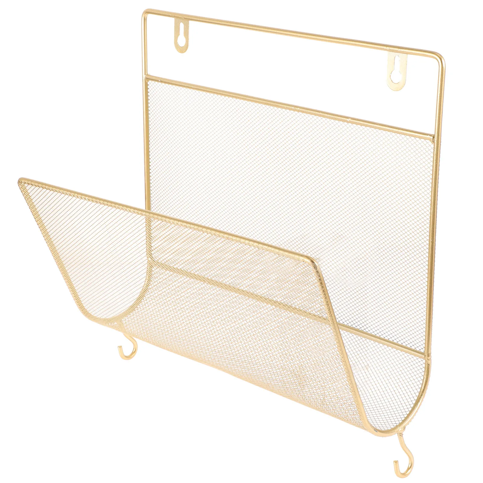 Sturdy Iron Wall Mounted Magazine Rack Book Storage Shelf Home Office Living Room Decorative Wall Hanging Organizer Floating