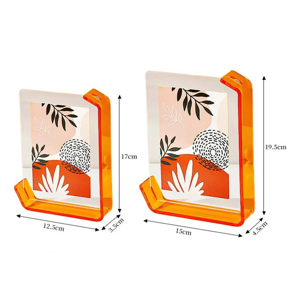 6/7 Inch Floating Photo Frame DIY Double-sided Horizontal Vertical Neon Acrylic Desktop Standing Decor Picture Display Frame
