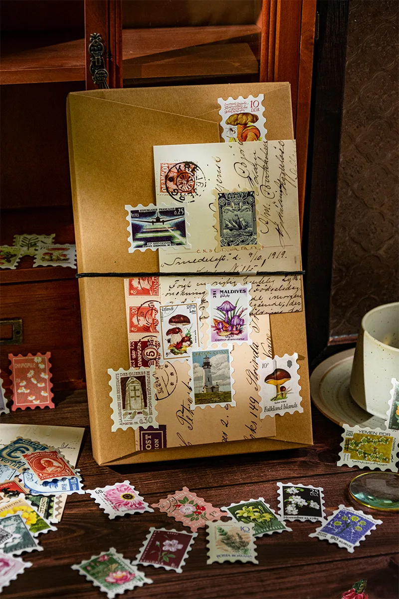 50 Blatt Philatelic Museum Series Briefmarken-Thema-Aufkleber, Scrapbooking-Material, handgefertigtes Tagebuch, Album, Junk Journal Supplies – Detail 10