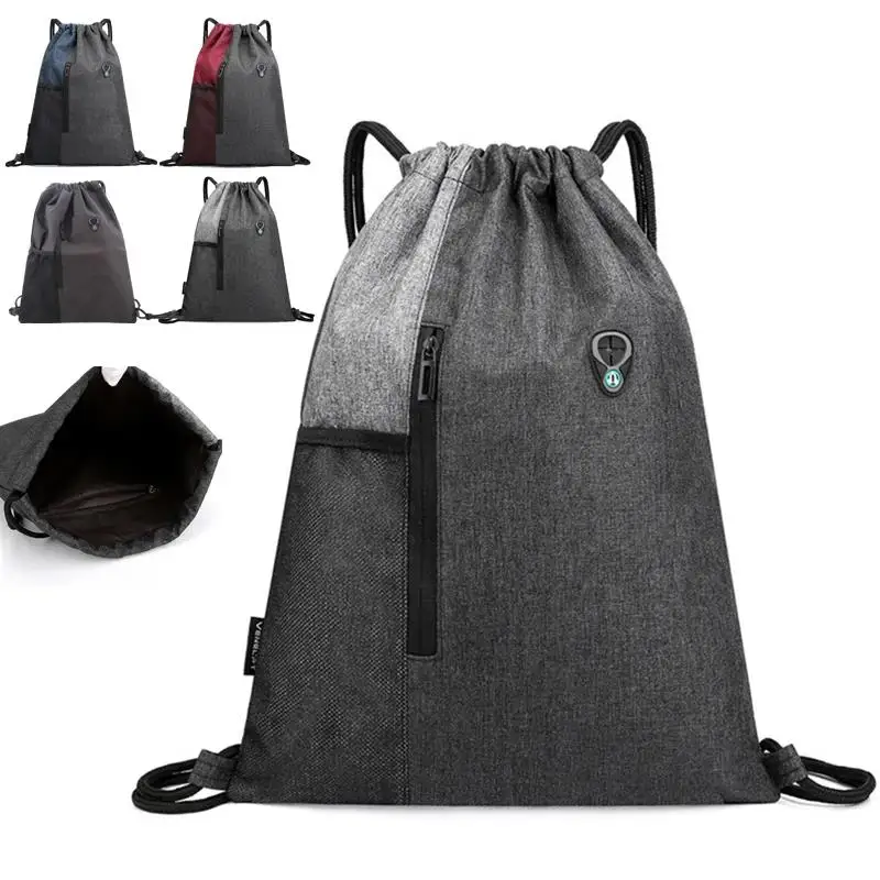 유용한 경량 Drawstring 배낭 패션 캐주얼 남여 번들 로프 스포츠 학교 가방 남성 여성을위한 여행 해변