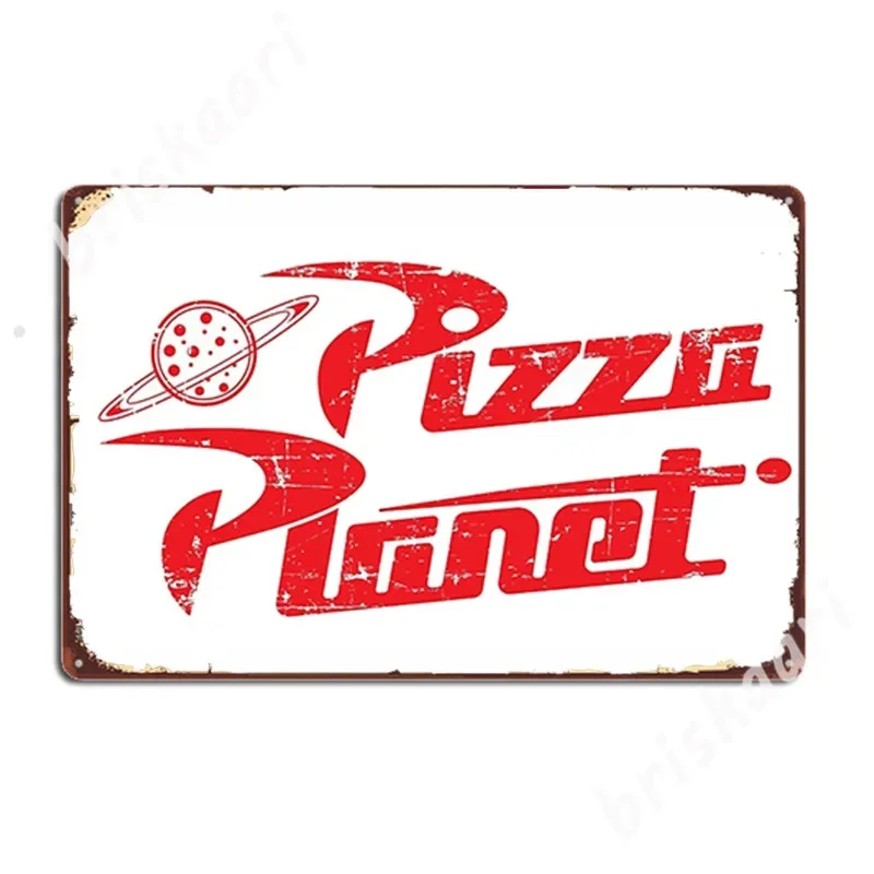 Pizza Planet Logo Metal Signs pub Living Room Vintage Plaques Tin sign Posters