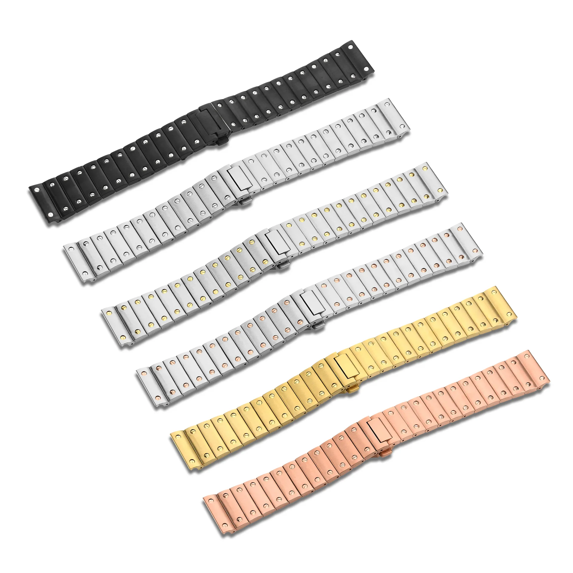 

Fit SANTOS WHSA0007 WSSA0009 Whsa0010 21mm Width Watchband High Quality Solid Stainless Steel Men Watch Strap Modified Wristband