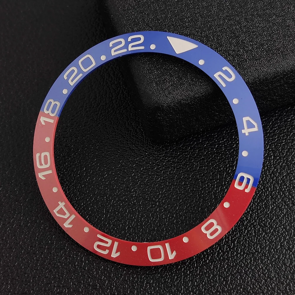 38mm Beveled Ceramic Bezel Set GMT Bezel Blue Red Ring White High-end Luxury Men's Watch Accessories Popular Products