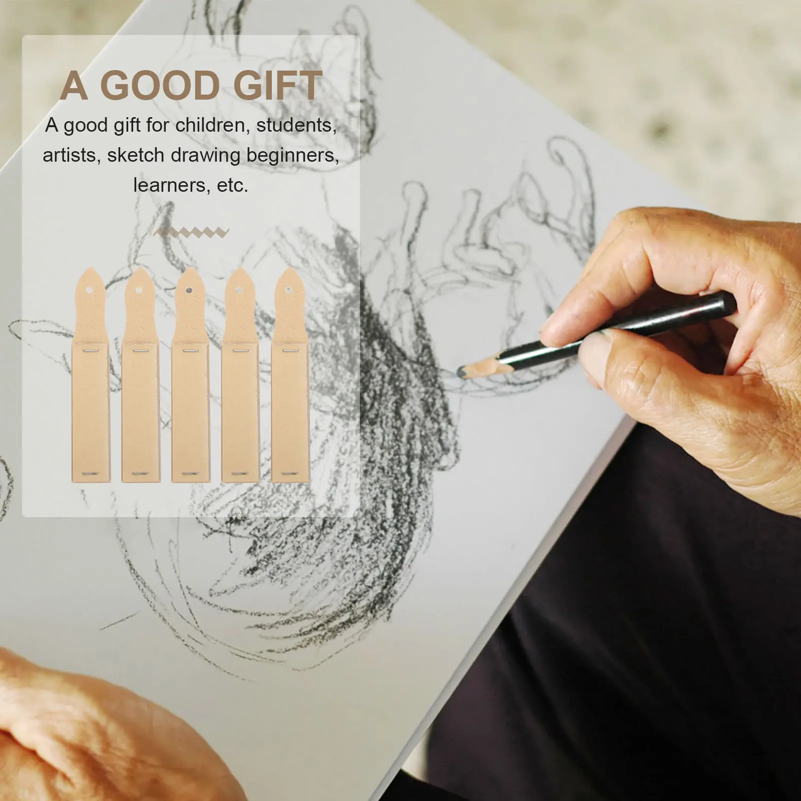 

5Pcs Pencil Sandpaper Board Professional Sketch Painting Sandpaper Pencil Tip Sharpening Tool Art Supplies Sketch Sand Paper