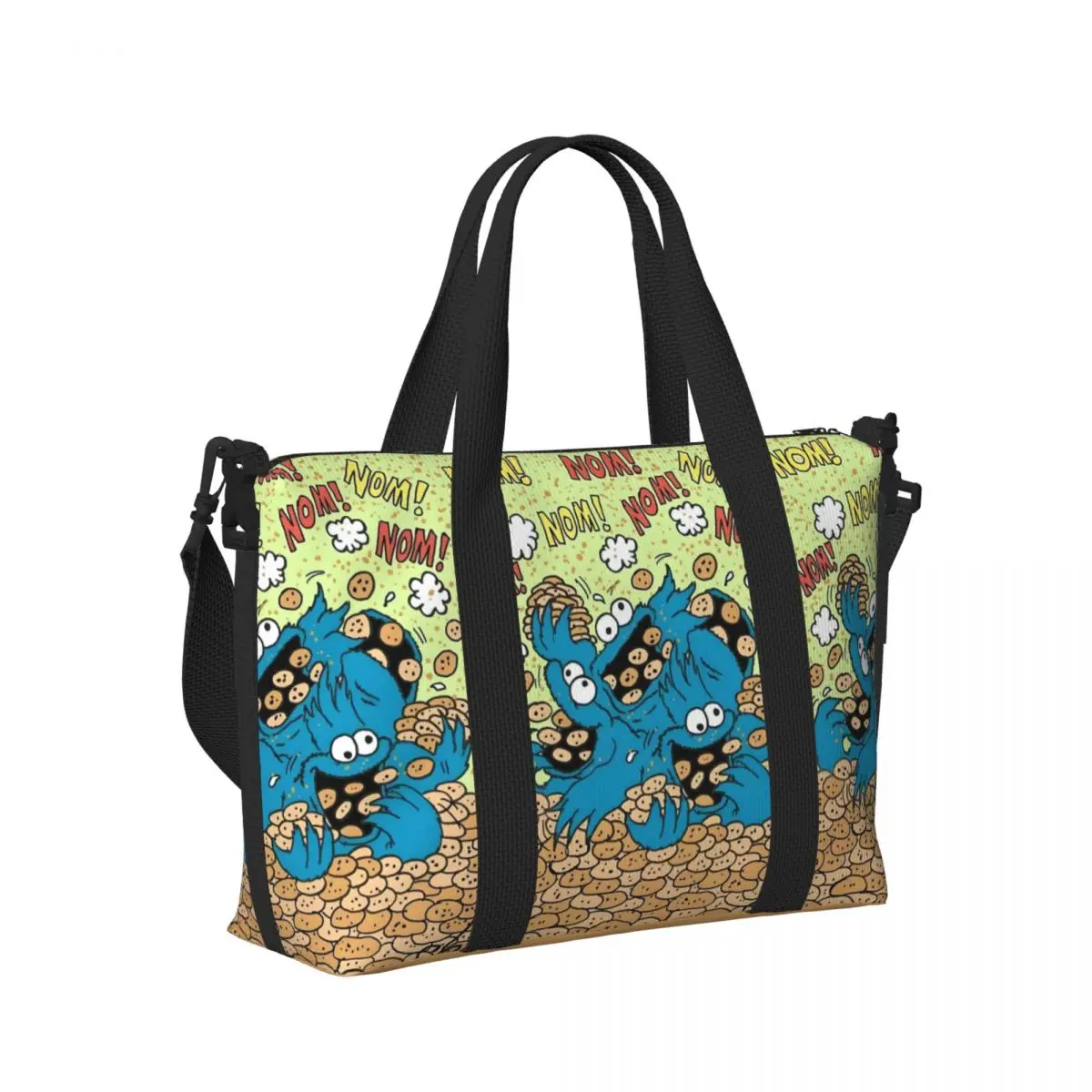 حقيبة كوكي مونستر مخصصة للنساء ذات سعة كبيرة حقائب سفر تعليمية للأطفال للتلفزيون على الشاطئ وصالة الألعاب الرياضية #3