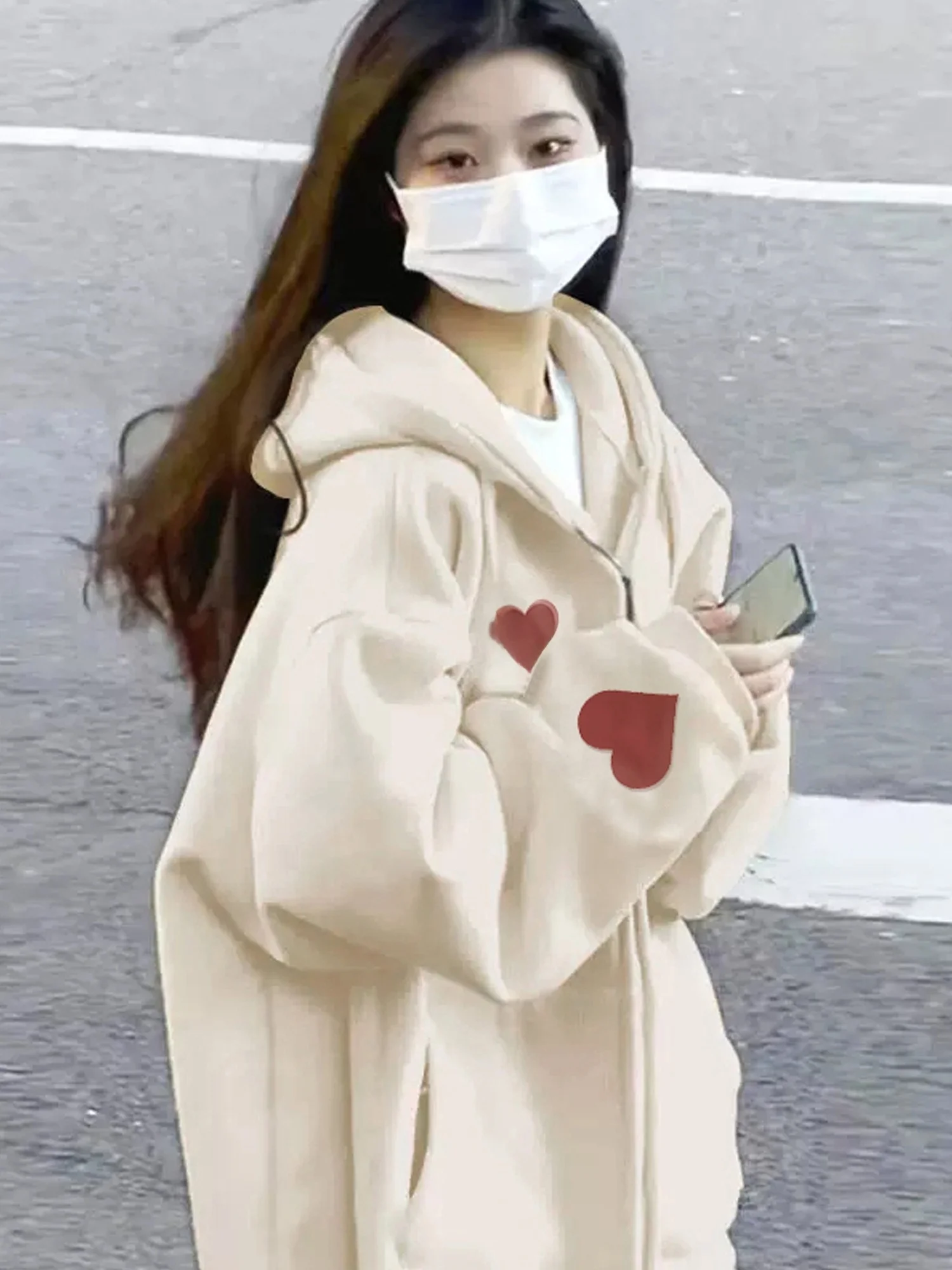 

Весенняя женская толстовка оверсайз на молнии, больших размеров, модная, с длинными рукавами, повседневная, удобная, дышащая, в уличном стиле