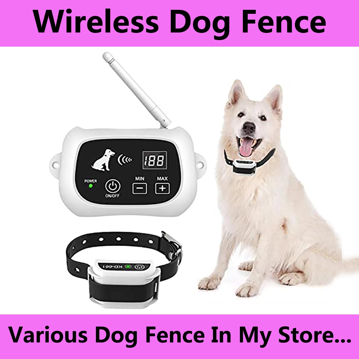 500m Waterproof Wireless Dog Fence Containment System Electric Dog Training Collar Electronic Pet Fence Safety Transmitter Pet