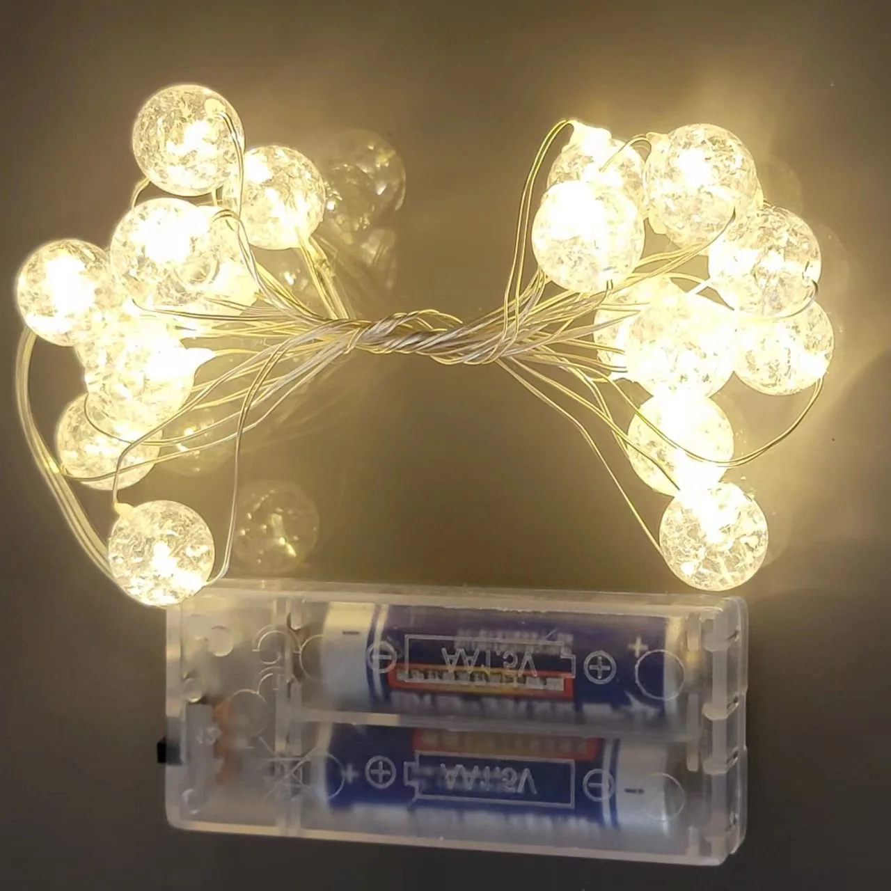 5M 50LED Crack Bead luce decorativa festa di nozze filo di rame stringa di luce decorazione regalo di festa piccola stringa di luci di colore