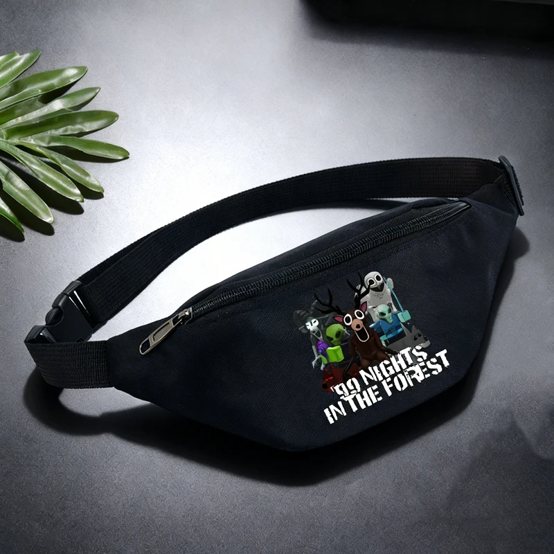 

99 Nights in The Forests Oxford Waist Bags Game Fanny Packs Outdoor Sports Casual Zipper Bumbags Cartoon Boys Men Waist Bag Gift