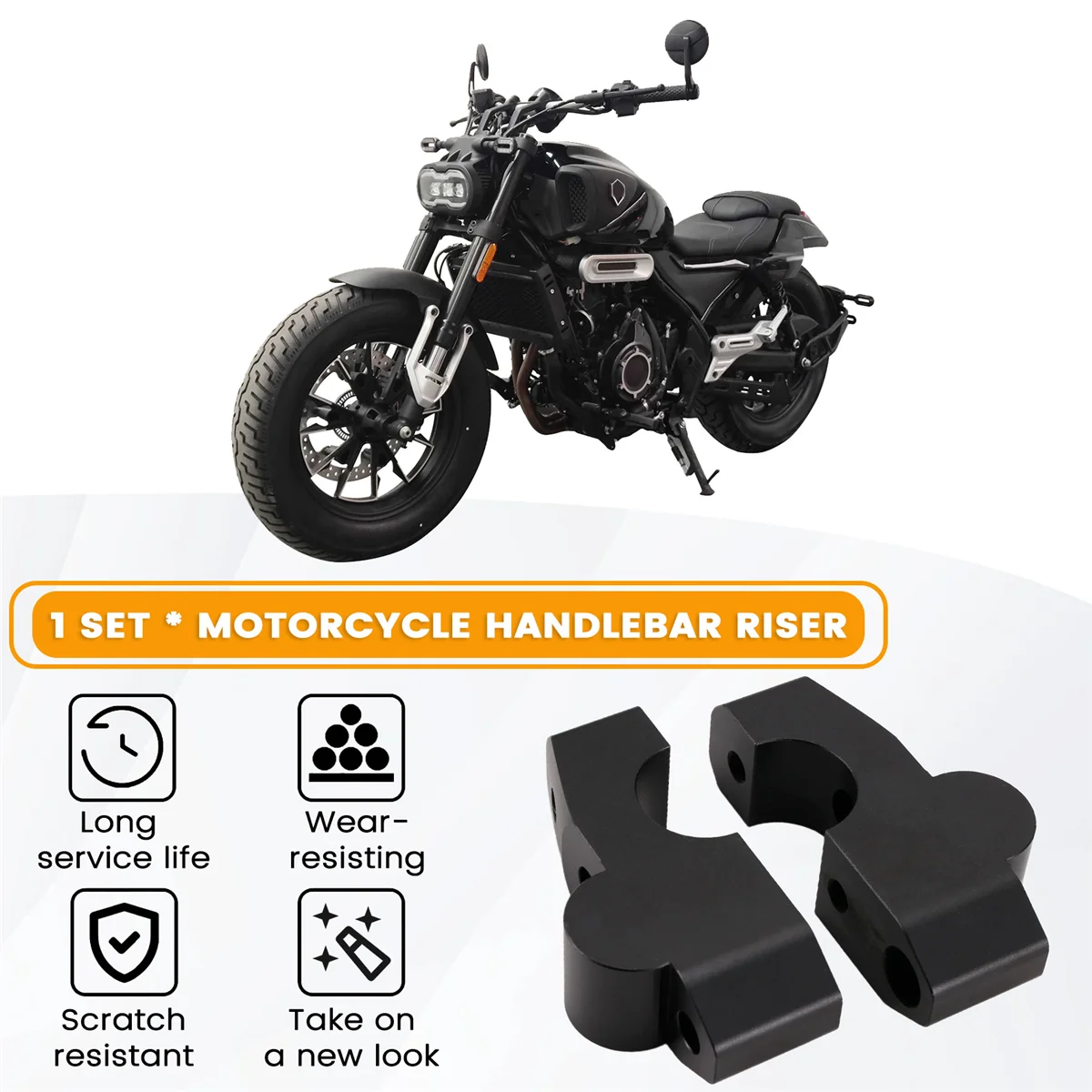 T48C_ملحقات الدراجات النارية المقود الناهض المشبك محول مقود الارتفاع رفع جبل ل Voge CU525 CU 525 #5