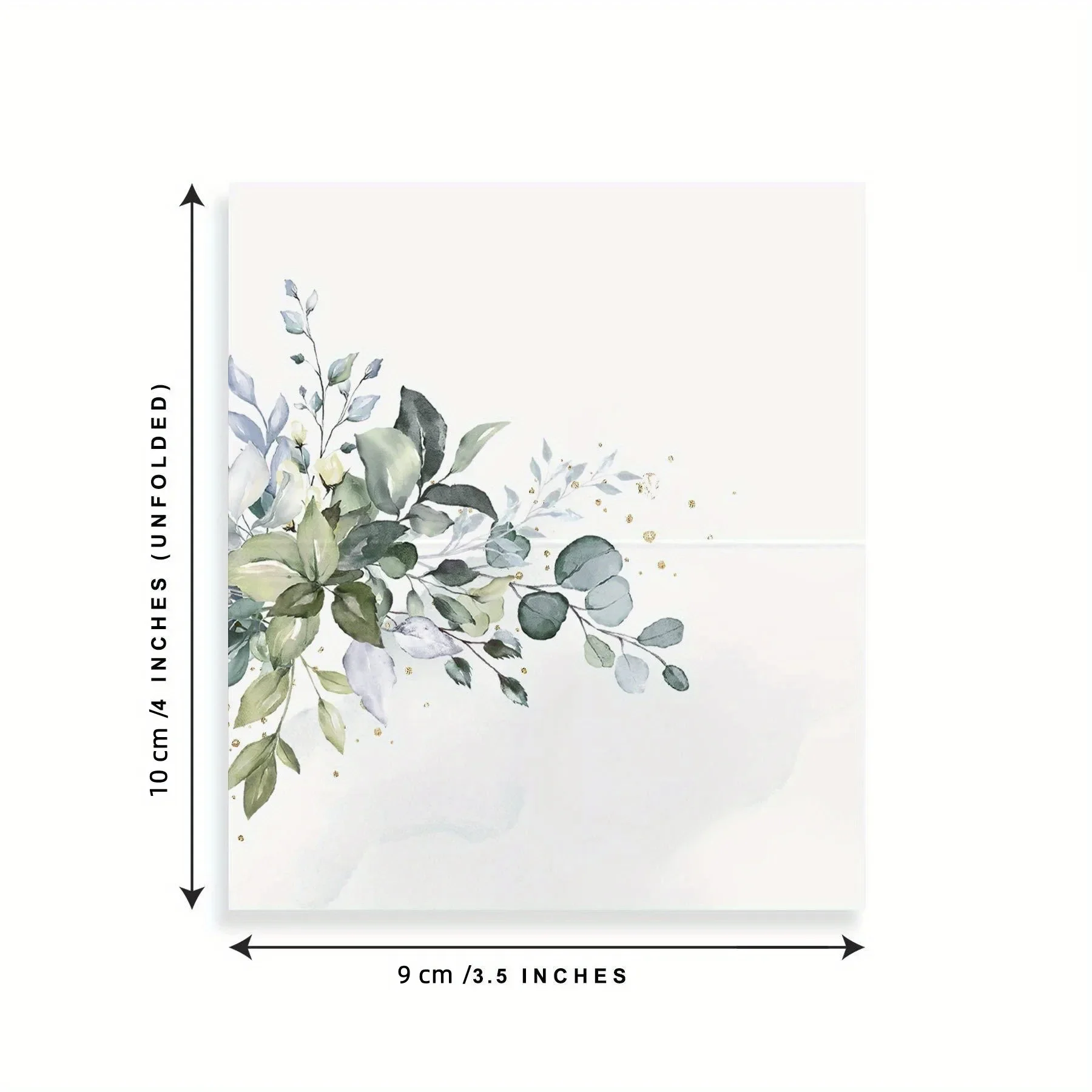 

10pcs Simplicity Green Leaf Table Place Cards Folded Cards Blank Printing Gift Card Paper Tented Name Card Weddings