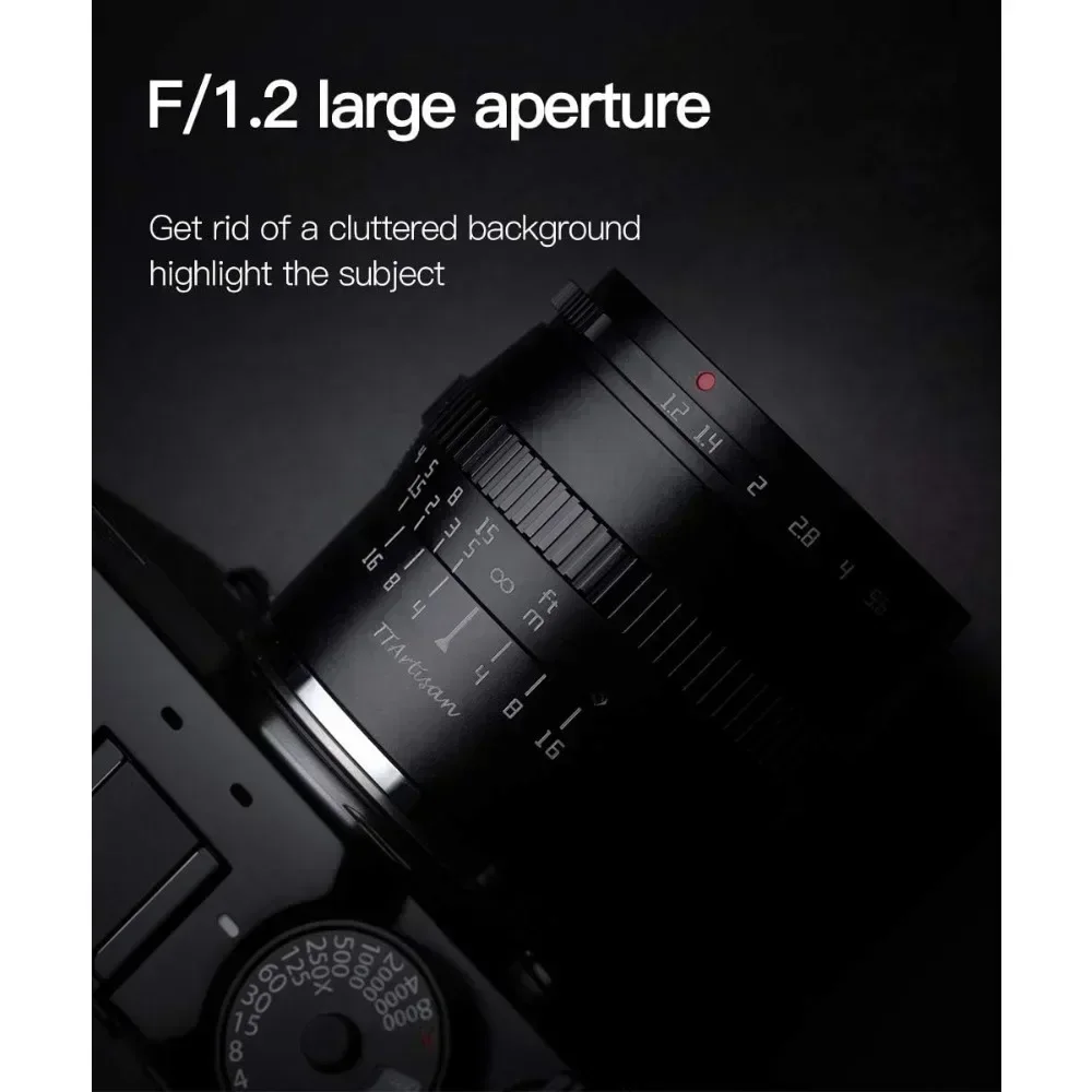 TTArtisan 50 مللي متر F1.2 APS-C فتحة كبيرة عدسات تركيز يدوية لـ FUJIfilm X Canon M Nikon Z Sony E Panasonic Olympus M43 Mount
