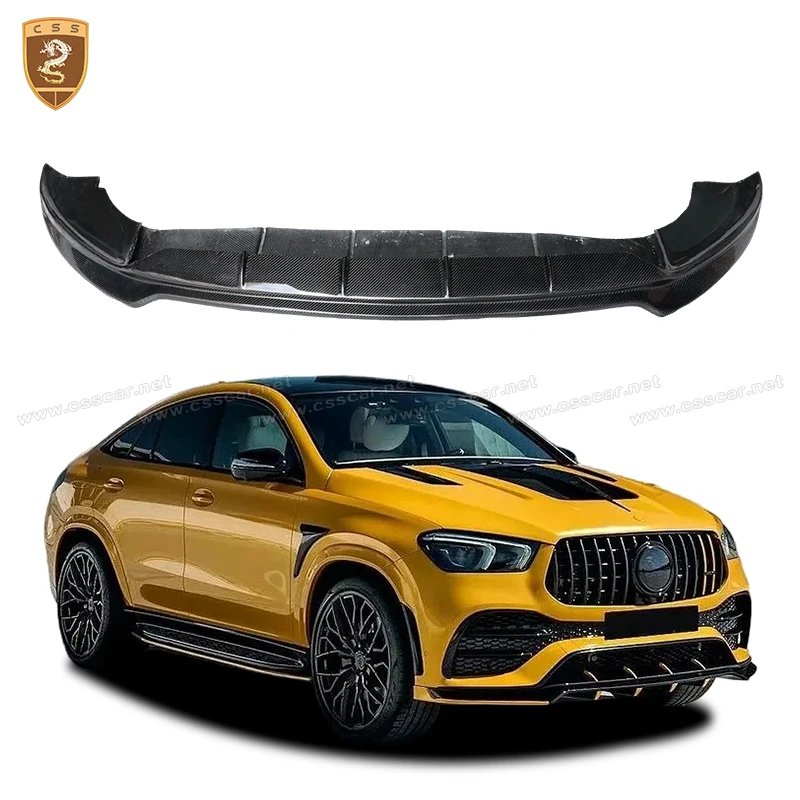 Front Bumper Lip Spoiler Splitter For Mercedes-Benz GLE-class Couple 63 AMG Larte Style Carbon Fiber Front Lip Chin Guard