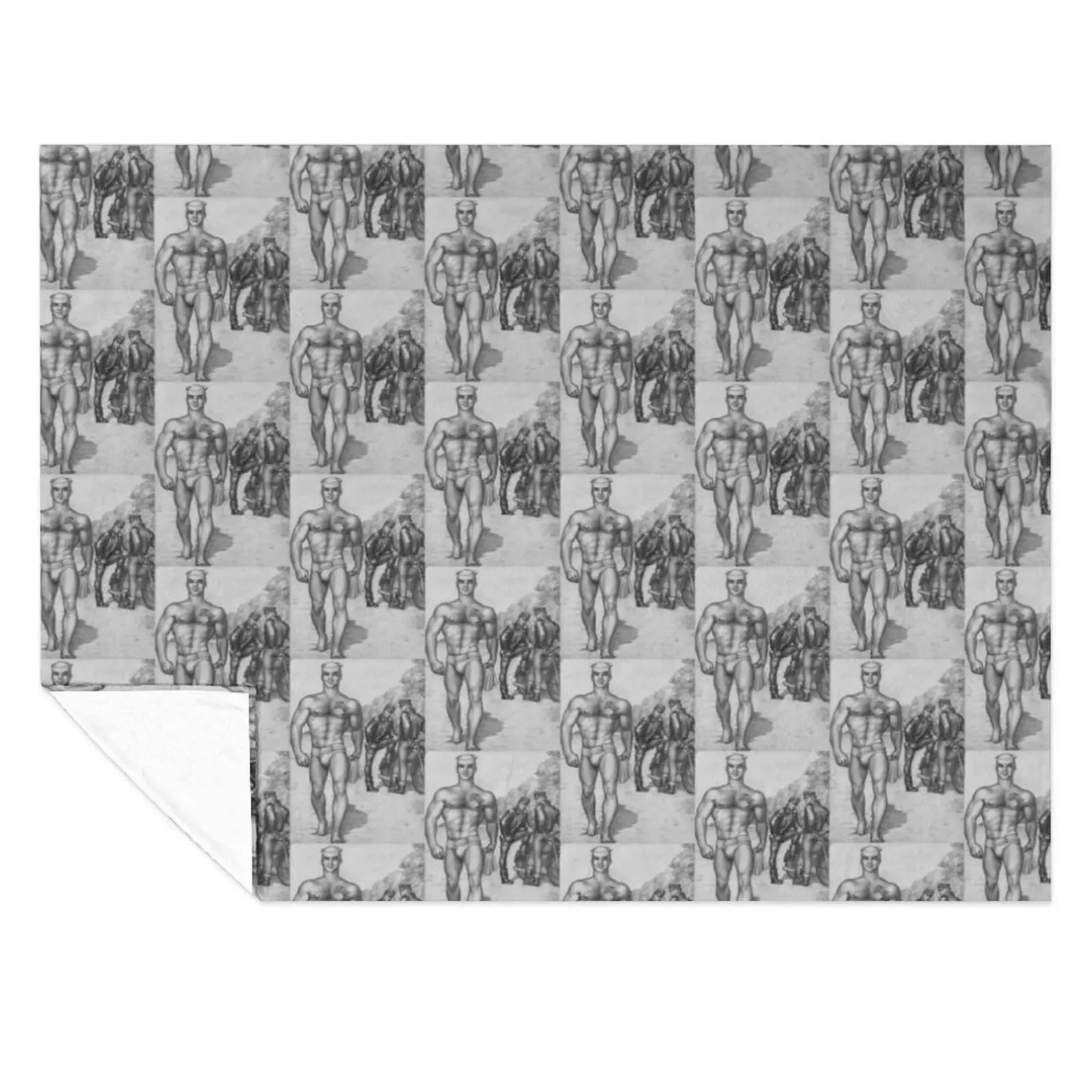 

Soldier teasing the hoods… (Tom of Finland) Throw Blanket Thermal Thins Luxury Throw Blankets