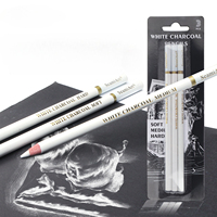 3Pcs White Sketch Charcoal Pencils Set Professional Standard Pencil Drawing Pencils Set For School Tool Painting Art Supplies