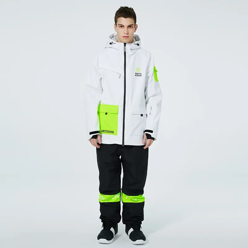 

2025 New Solid Color Couple Ski Suit Set Men's Double Board Loose Sports Ski Suit Women's Breathable Warm Windproof Snow Suit
