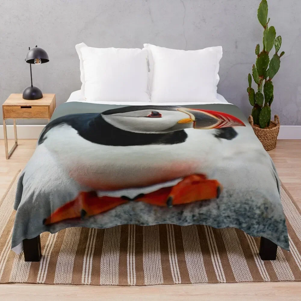 

Puffin Throw Blanket Travel Size Cozy Blanket for Plane Train