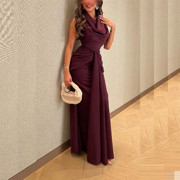 カスタマイズされたフォーマルウエディングドレス,サウジアラビア,地面の長さの空中ブランコスカート,ドレープの結び目,レイヤードオーダーメイド,ev