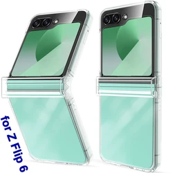 Flip6 Hard PC Clear Cellphone Cases with Hinge Protection Suitable for Samsung Z Flip 6 Z Flip5 Shock Absorption Protective Case