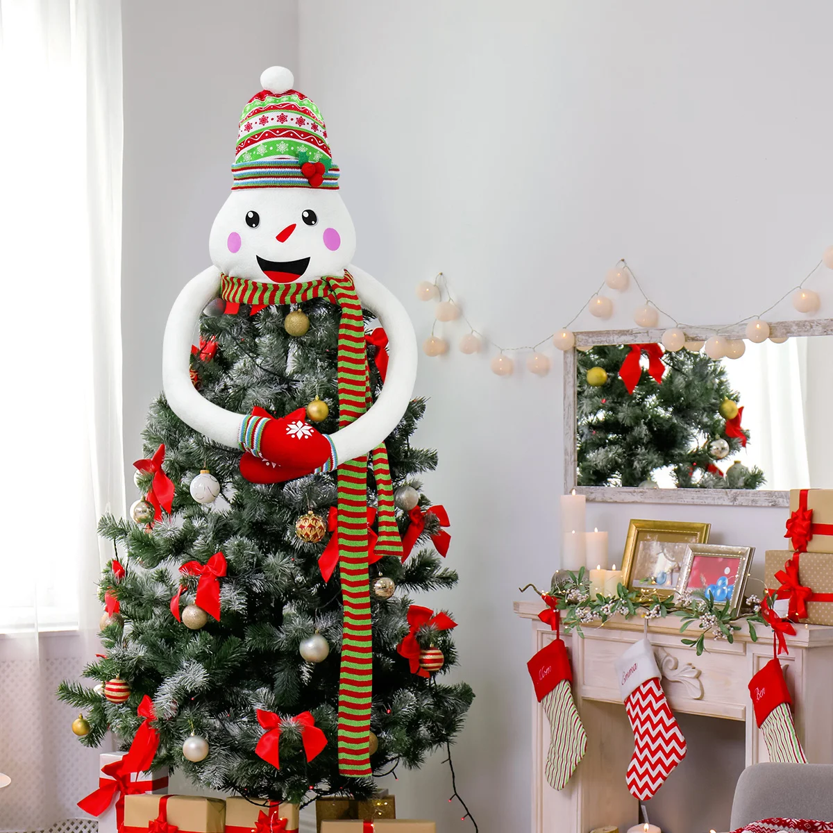 

Artificial Christmas Snowman Topper Decoration Outdoor Decorations Indoor