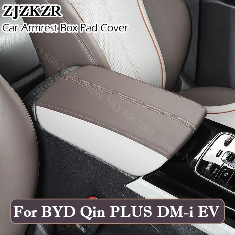 

Для BYD Qin PLUS DM-i EV 2024 2025 2026: Защитный чехол-накладка на подлокотник, консоль, из искусственной кожи, подушка-протектор, аксессуары для автодекора