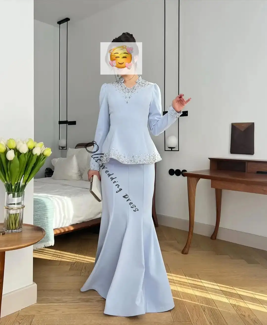 

платья для выпускного вечера с длинными рукавами и V-образным вырезом по индивидуальному заказу, плиссированные бисером, длиной до пола, вечерние платья, вечерние платья