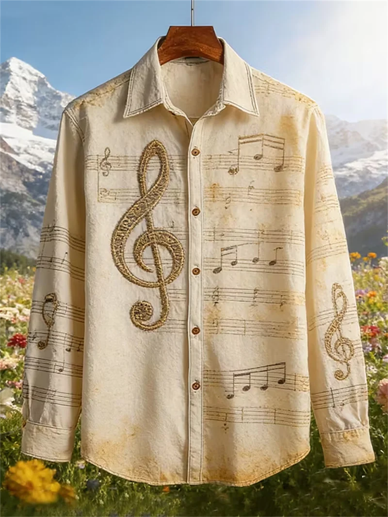 New Chinese Feng Shui Ink Wolf 3D Printed Men's Long Sleeve Shirt Light Luxury Artistic Casual Shirt Clothing