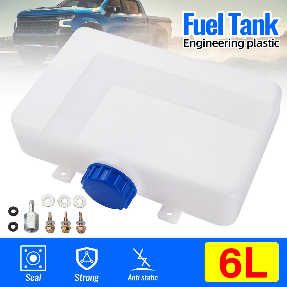 Réservoir d'essence de mazout 6L en plastique pour voiture camion chauffage de stationnement d'air réservoir de carburant huile essence Diesels accessoires de stockage d'essence