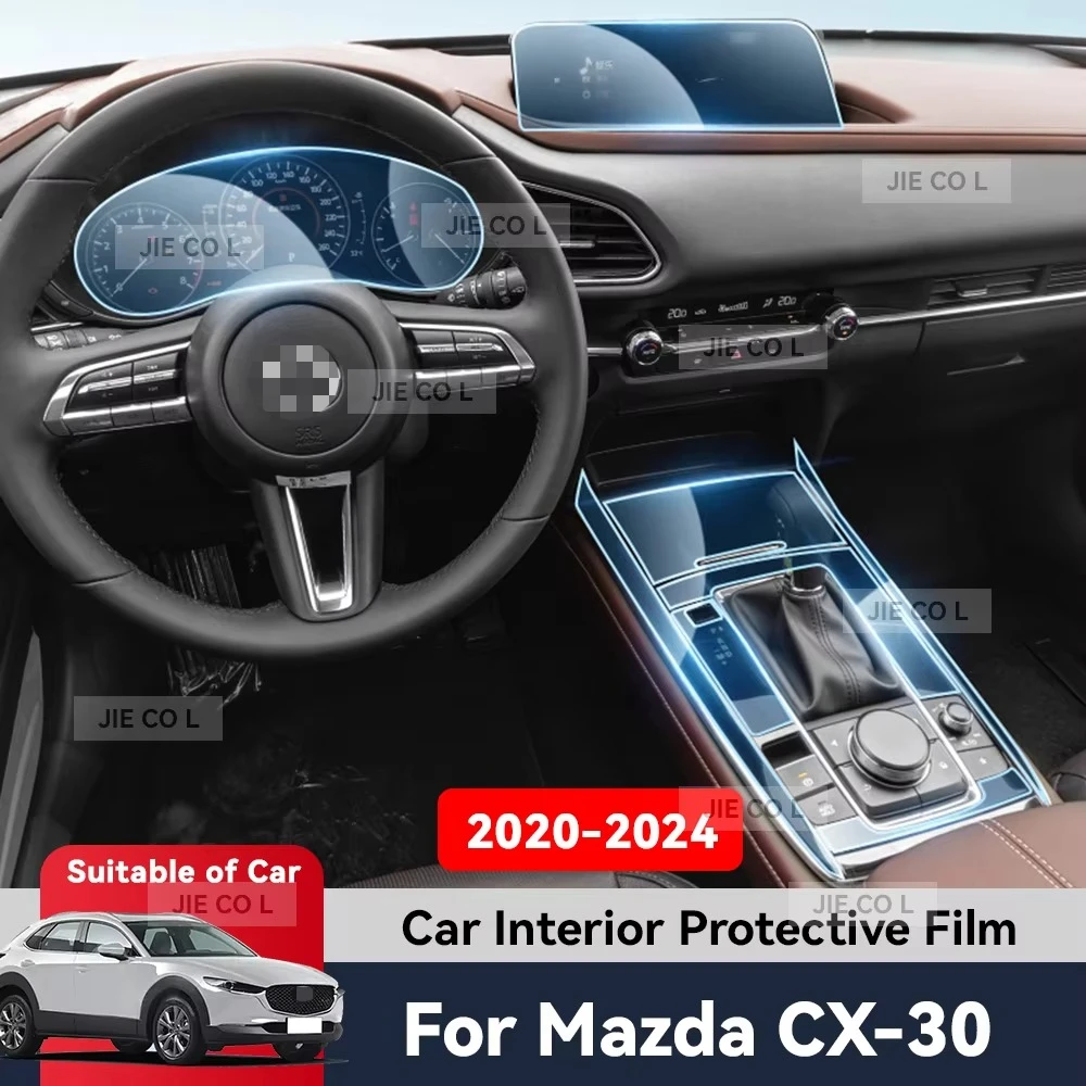 Auto Central Control Screen TPU Navigation Anti Scratch Interior Protection Film GPS Navigation For MAZDA CX-30 2020-2024